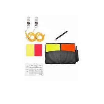 Soccer Referee Card Set Foldable Design Soccer Referee Kit Leather Case Red and