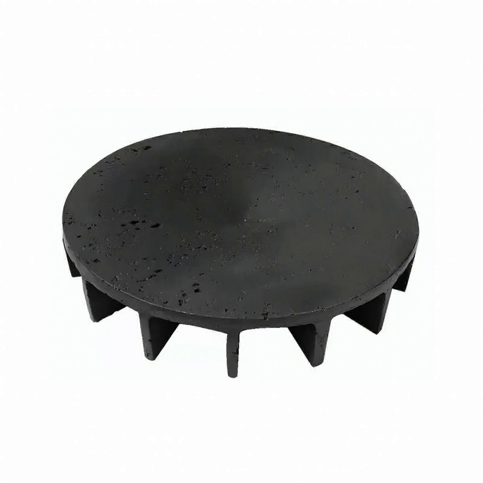 Decorative Round Tray with Pedestal Base | Irregular Textured Surface, Shallow