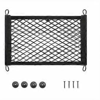 Kleine Frachtnetze Elastische dehnbare Tasche Aufbewahrungsnetz Mesh Net Universal Automotive Cargo Netting Aufbewahrungstasche mit 8 Stück Befestigungsschrauben und Haken