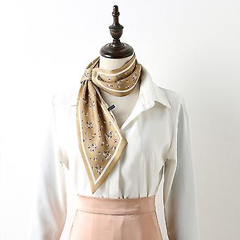 Square Silk Satin Scarf Head Neck Scarf for Women Hair Tie Band Accessoriy, Yellow