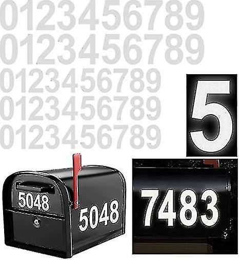 Reflective Mailbox Numbers For Outside, 5 Sets Waterproof Mailbox Numbers Stickers