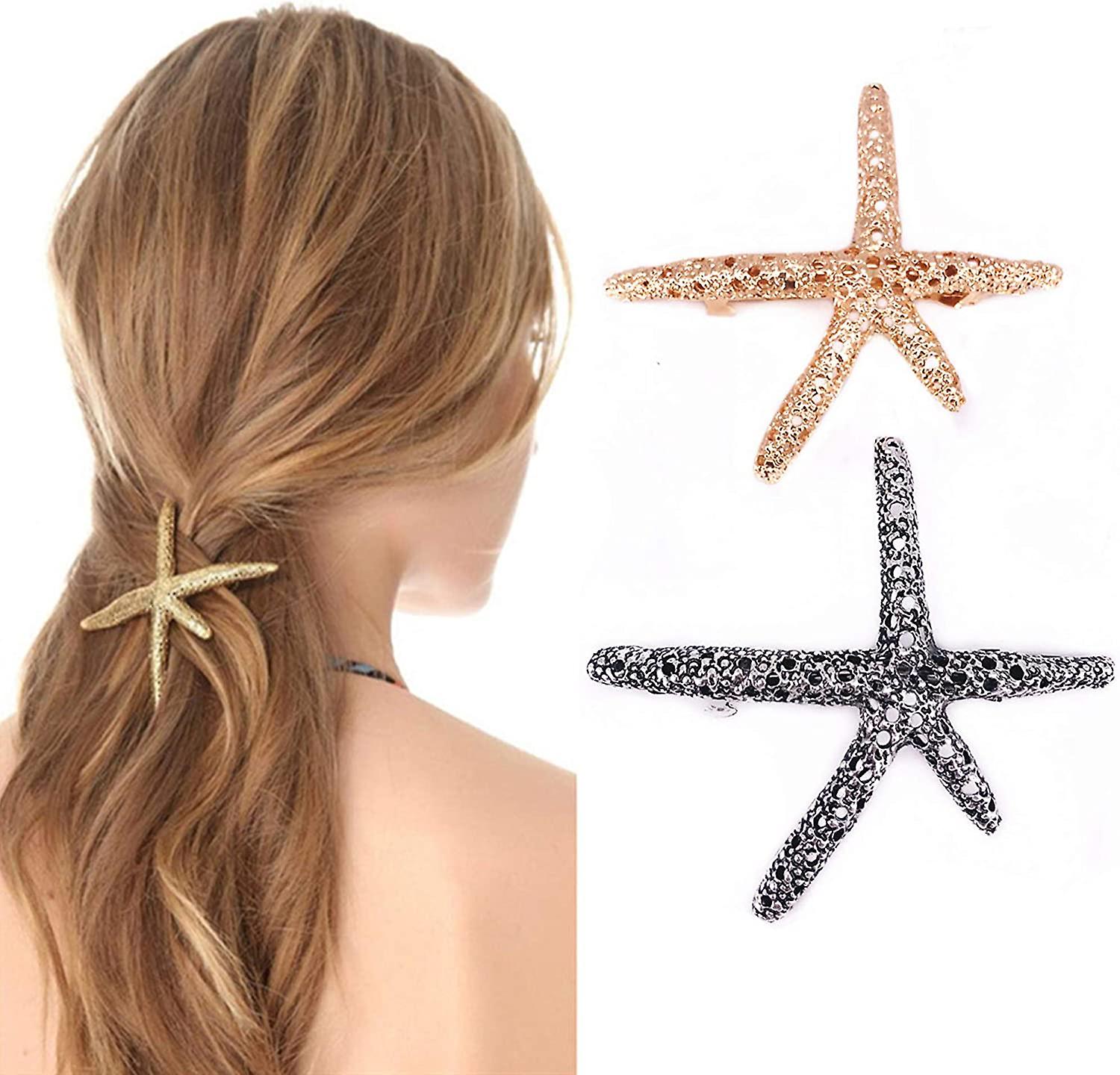 ヒトデのレジンヘアピン2個セット ヒトデのレジンヘアピン2個セット ≪人気≫ヘアクリップ ヘア