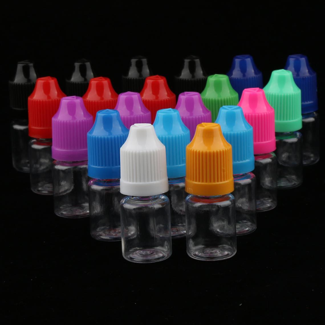 20pcs Clear Refillable Empty Bottle With 5ml Flow Reducer Dropper