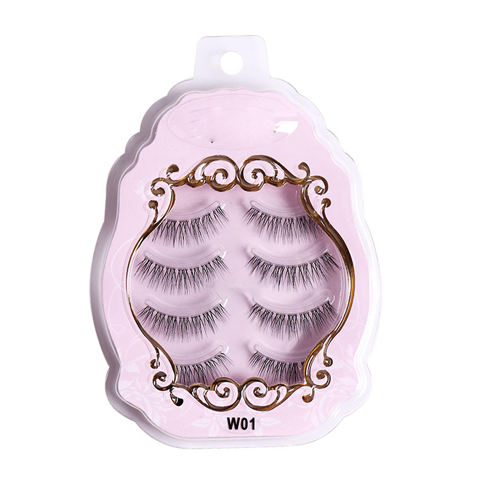 4 Pairs False Eyelashes Pack Fluffy Volume Long Premium Eyelashes