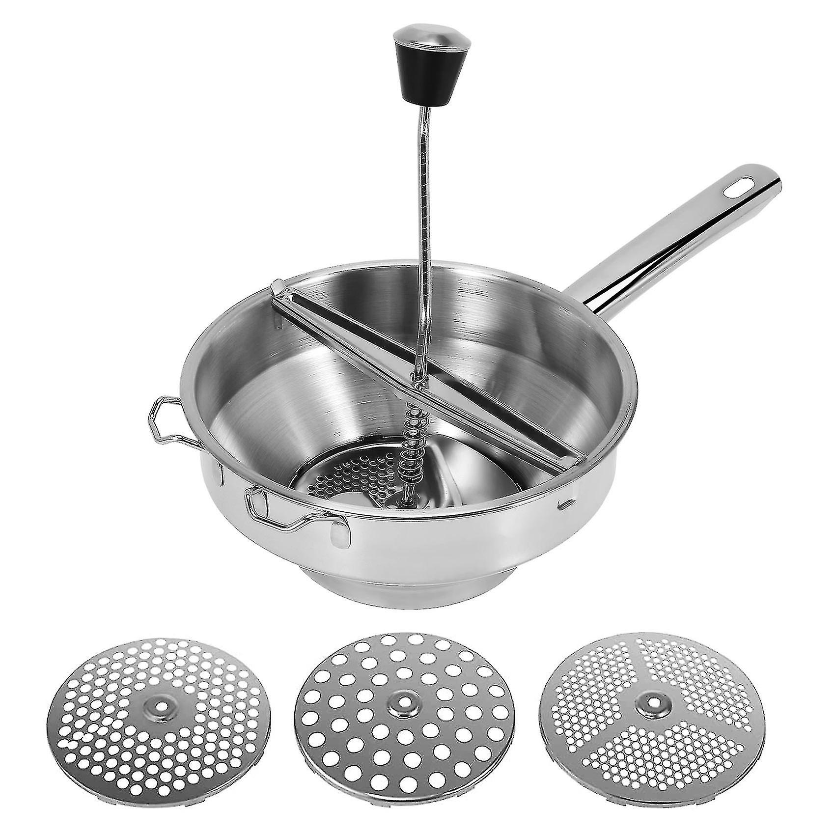 Food Mill Potato Ricer With 3 Interchangeable Disks, Great For Making Or Soups Of Vegetables, Baby