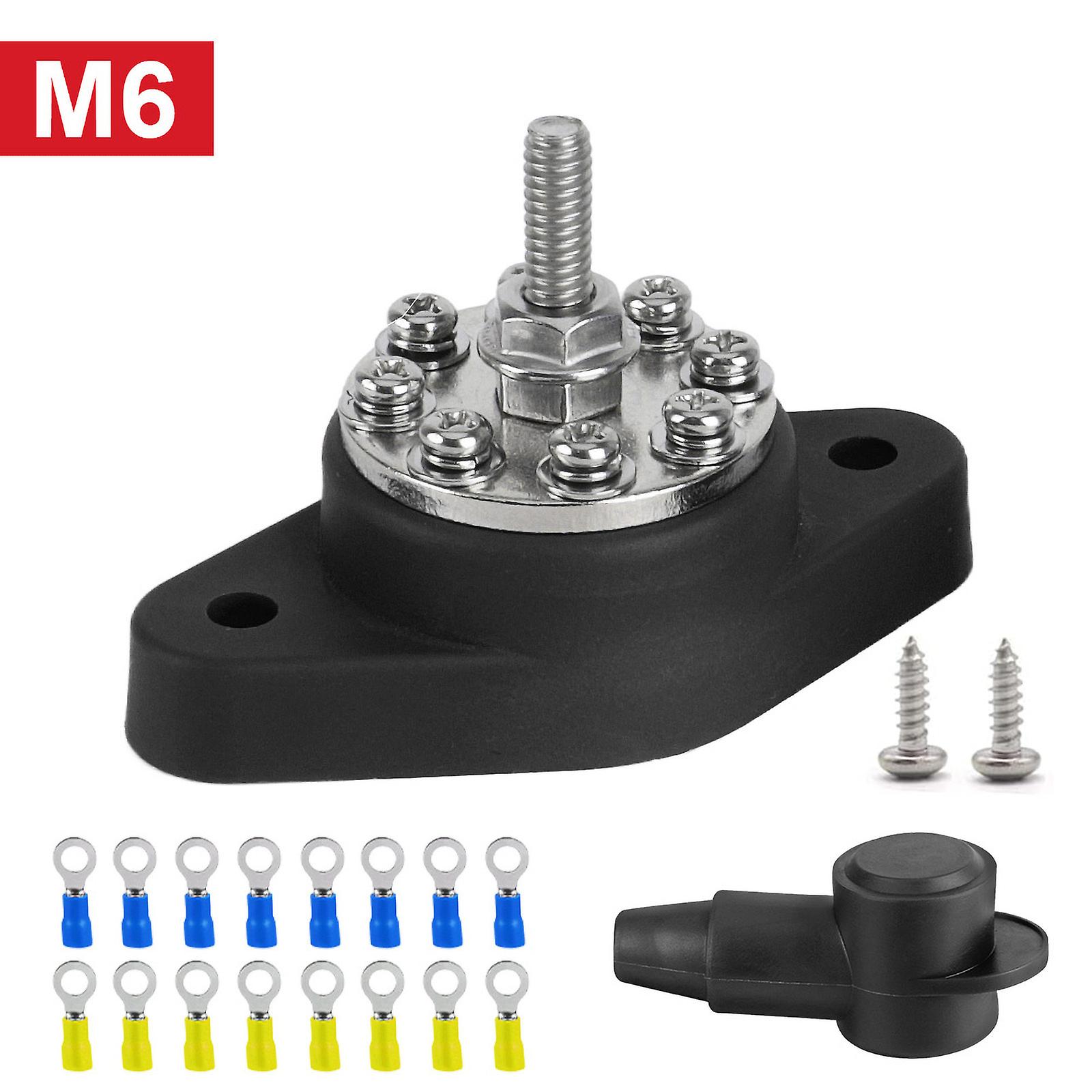 Electrical Connector 12v Heavy Duty M10 M8 M6 Bus Bar Battery Terminal Block Stud Protector For Truck Rv Boat Camper Car