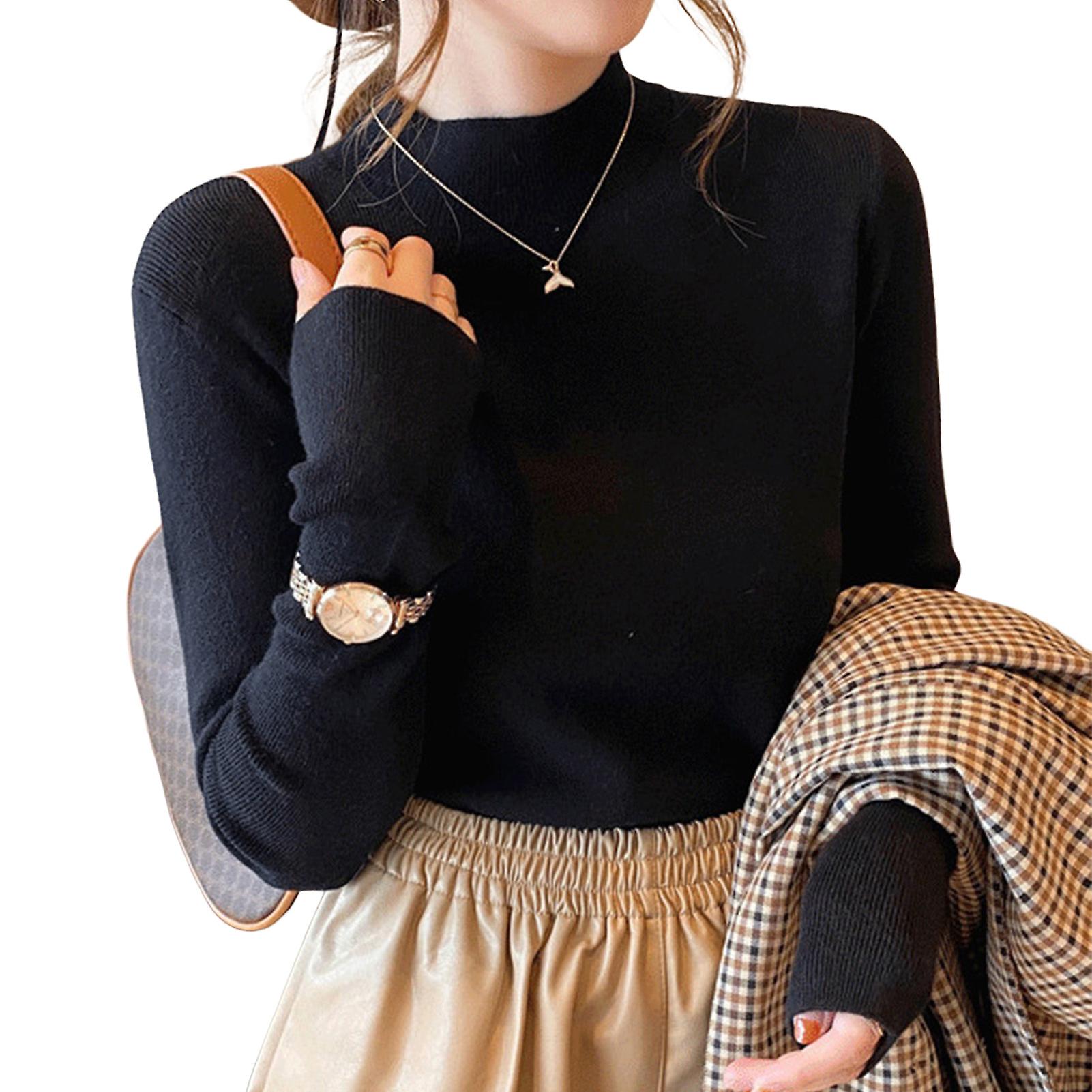 Female Turtleneck Knitting Top Basic Turtleneck Slim Pullover Sweater