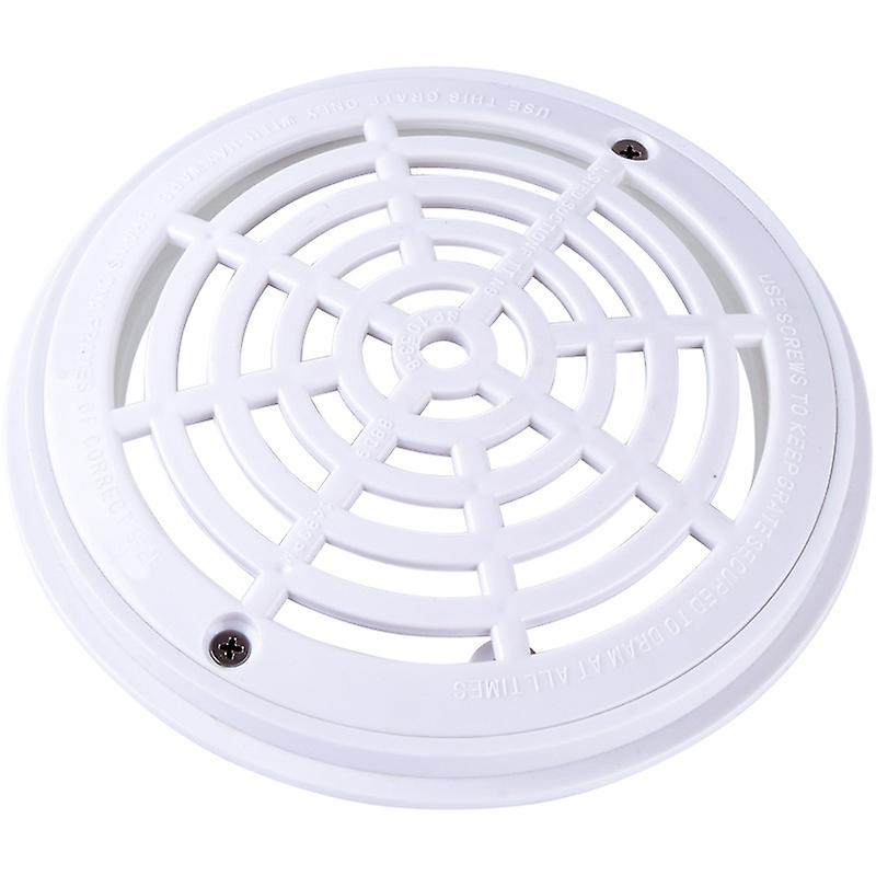 Round Bottom Drain Grid for Swimming Pool - Diam 18 x20.3cm - White