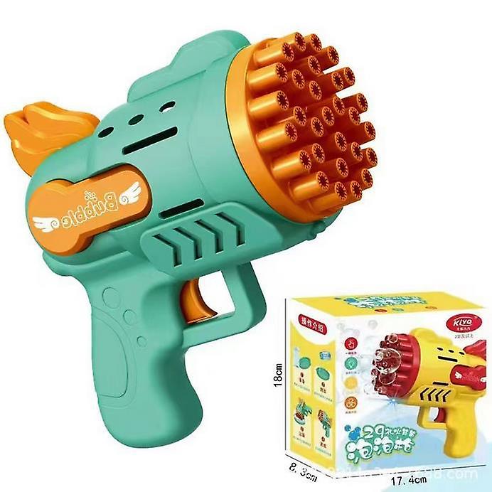 Light-up Bubble Gun - 29-hulls Gatling Blaster for gutter og jenter 6-14 år (batteri og boblevæske ikke inkludert)