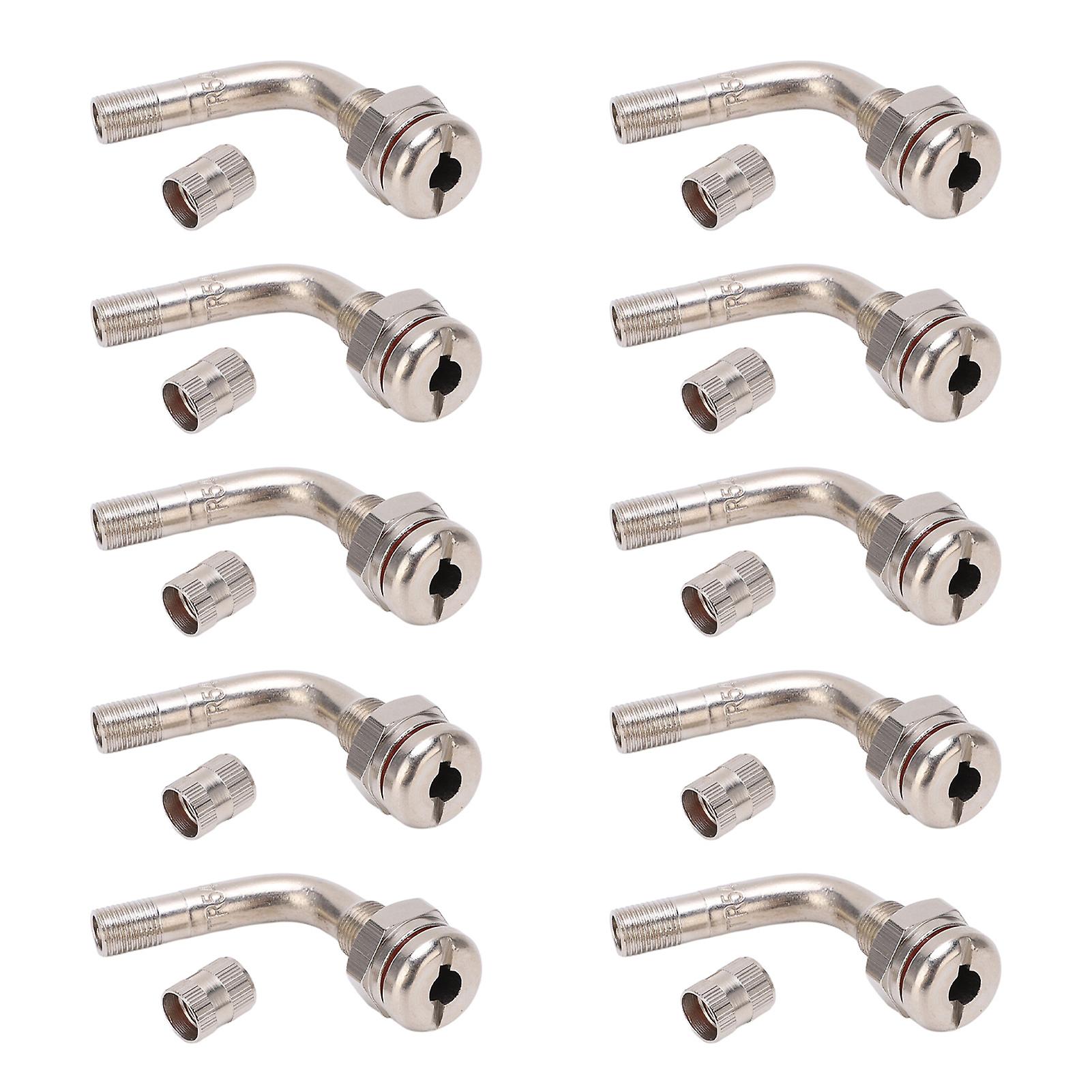 10pcs TR543E 75 Degree Bent Truck Tire Valve Stem 65mm Valve Extension Adapter for Bus Truck 9.7mm Hole