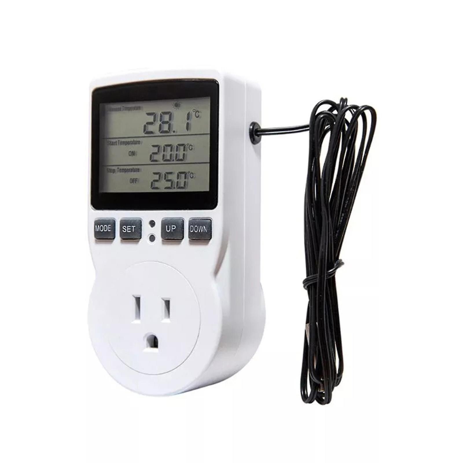 Temperature Controller 16a 230v Large Screen Lcd Display Digital Thermostat Socket Outlet For Heat Mat