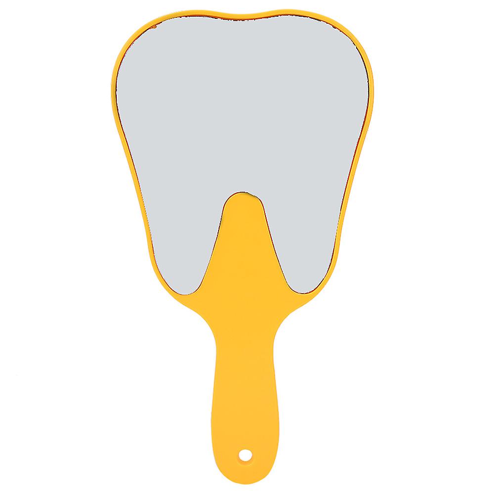 Tandvård Handspegel, Plasthandtag, Gul