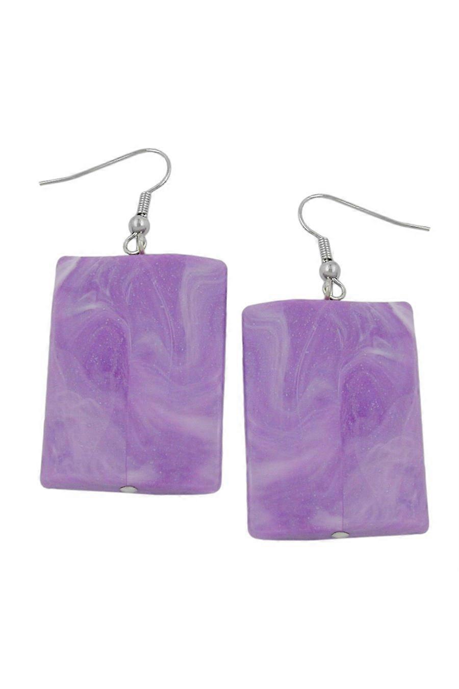 Hook Earrings Pillow Bead Purple - Gl02648