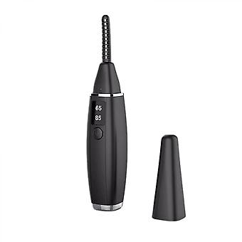 Veeki Heated Eyelash Curler, Portable USB Rechargeable, 2 Temperature Adjustable with LED Digital Display, Quick and Convenient MakeupBlack