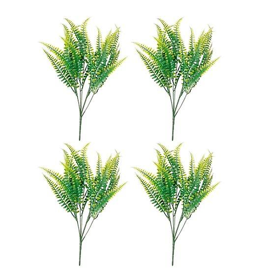 Artificial Flowers UV Resistant Realistic 7 Fork No Watering Non-fading Low Maintenance Lifelike Boston Fern Shrub