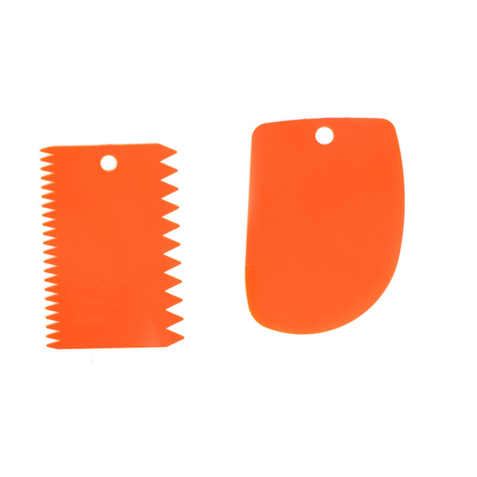 6Pcs Orange Plastic Clay Scraper Handle Carved Soft Clay Sculpture DIY Tool