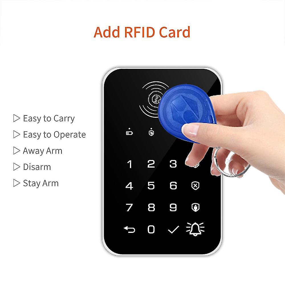 433Mhz Wireless Touch Keyboard 5pcs Rfid Card Arm Or Disarm Password Keypad For Tuya Smart Home Security Alarm System