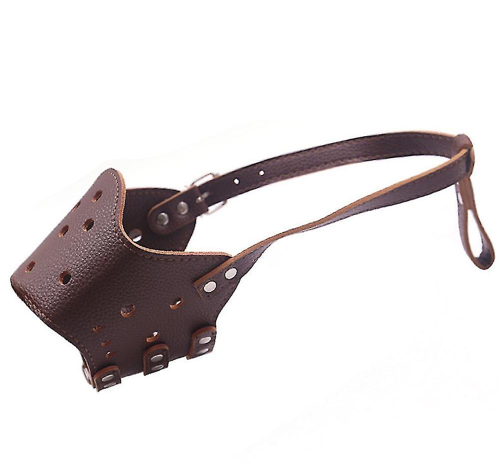 L Brown Black Brown Leather Dog Muzzles Adjustable Quality Leather And Fastenings Az20416
