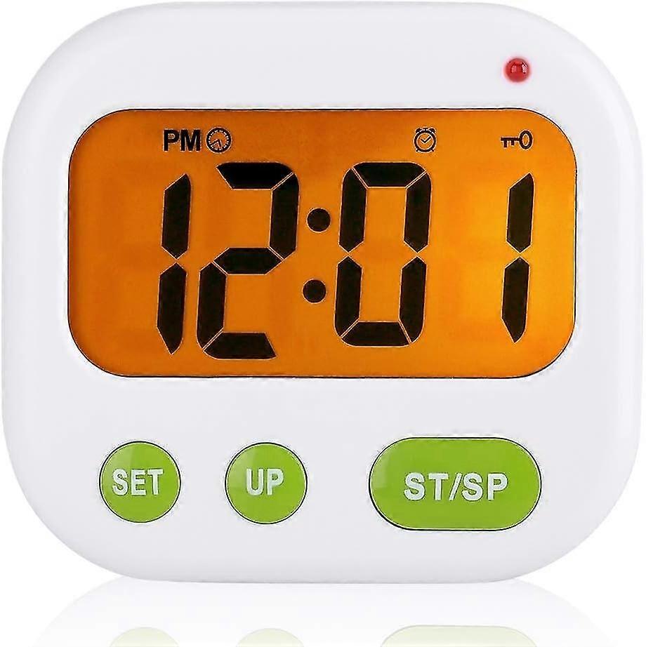 Alarm Clock Digital LCD Vibration Clock Battery Powered Modern Portable Timer Clock with Backlight S