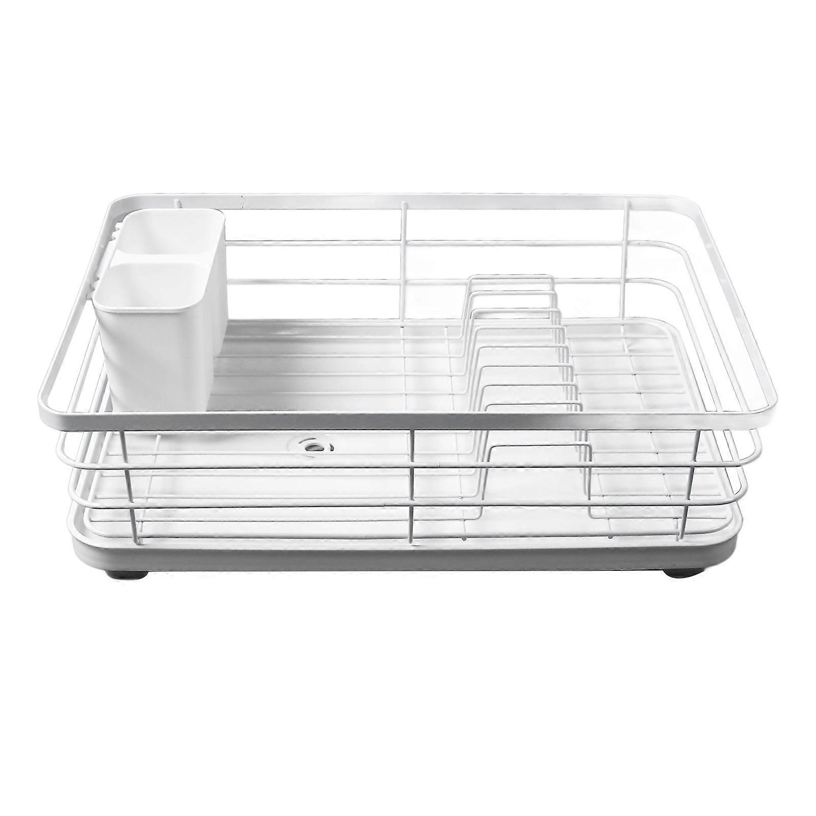 16.9-Inch Metal Dish Drying Rack with Drainboard for Spacious Kitchens
