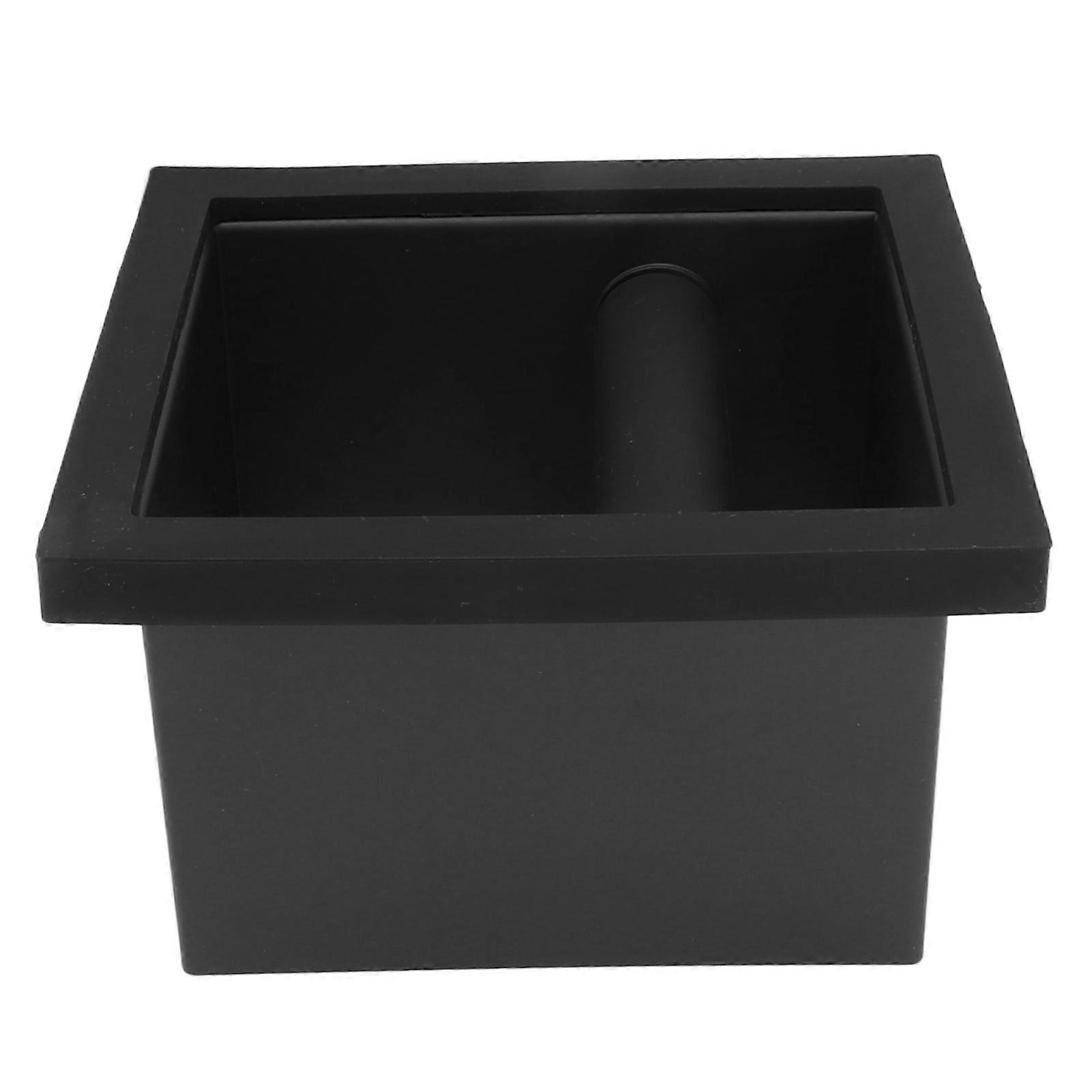 Coffee Ground Knock Box Scatola di residui in acciaio PTFE in gomma nera senza fondo quadrata per caffè