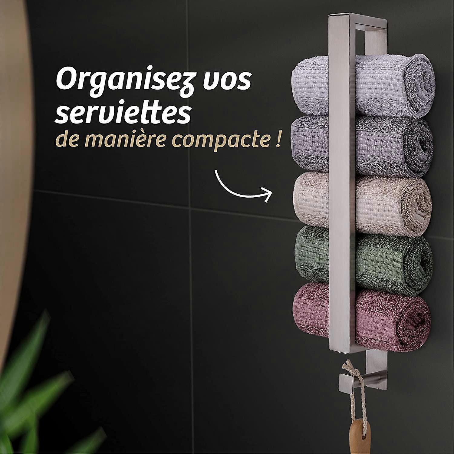 No Drilling Bathroom Towel Rack - 40cm (Silver)