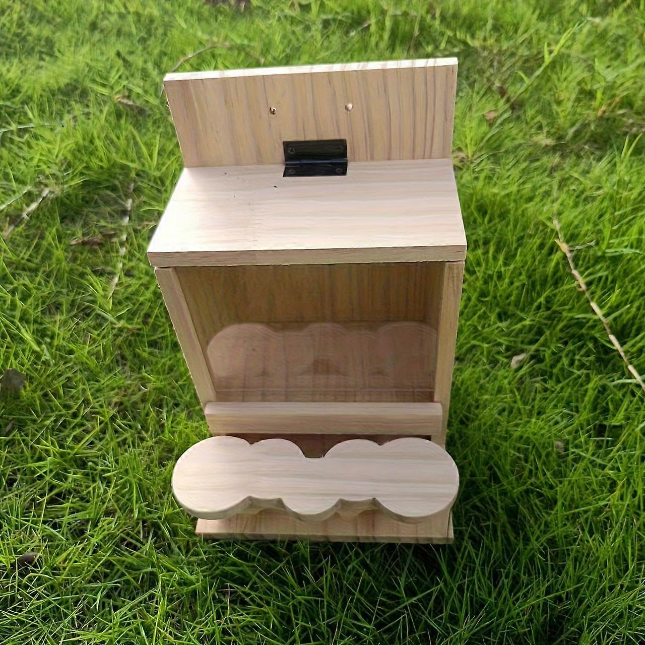 Squirrel Feeder Outdoor Garden Solid Wood Picnic Table Style with Corn Cob Holder, Nut Serving Station for Small Animals, Weather-Resistant Squirrel H