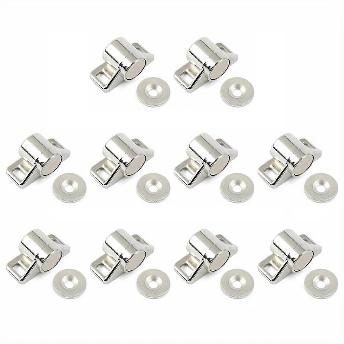 10PCS Magnetic Cabinet Door Catch with Neodymium Magnet Cabinet Latch Closure Hardware for Kitchen