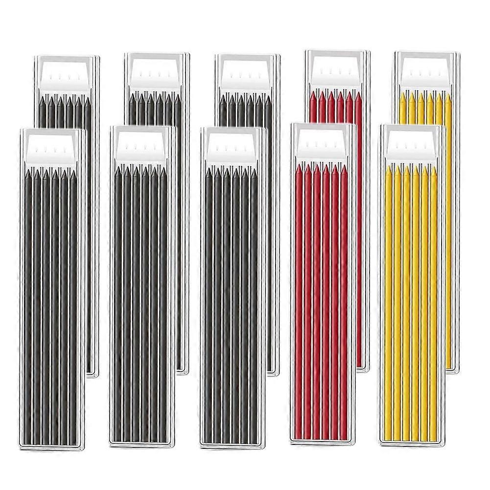 60pcs Solid Carpenter Pencil Refill Replaceor Deep Hole Mechanical Pencil Marker Marking Woodworking Tools Carpentry Scriber