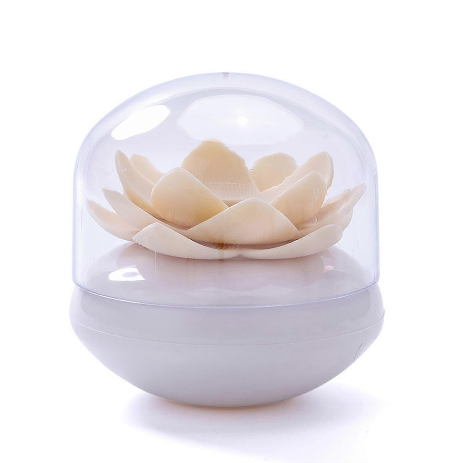 Flower Design Cotton Swab Holder with Dust Cover Lotus Shape Cotton Swab Storage Container Home