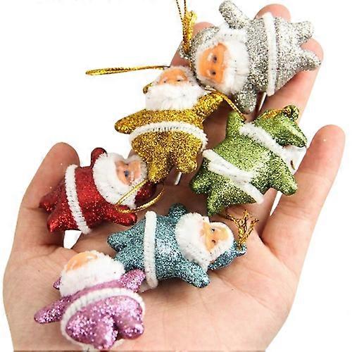 12 Pcs/2set Christmas Drop Ornaments Multi-color Santa Claus Party Xmas Tree Hanging Decor
