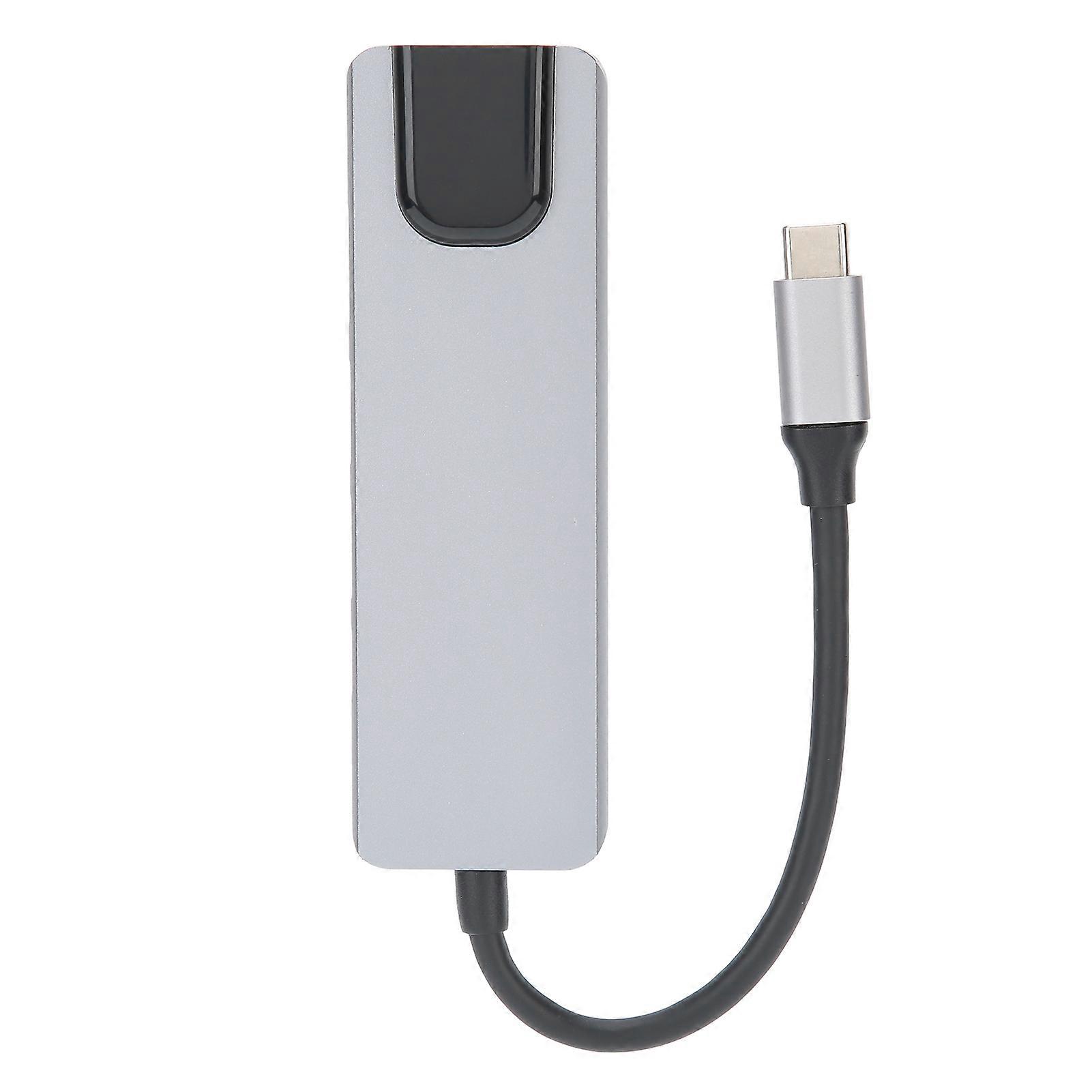 Aluminium Alloy 5 In 1 Typec Adapter Typec External Connect Network Card Equipment