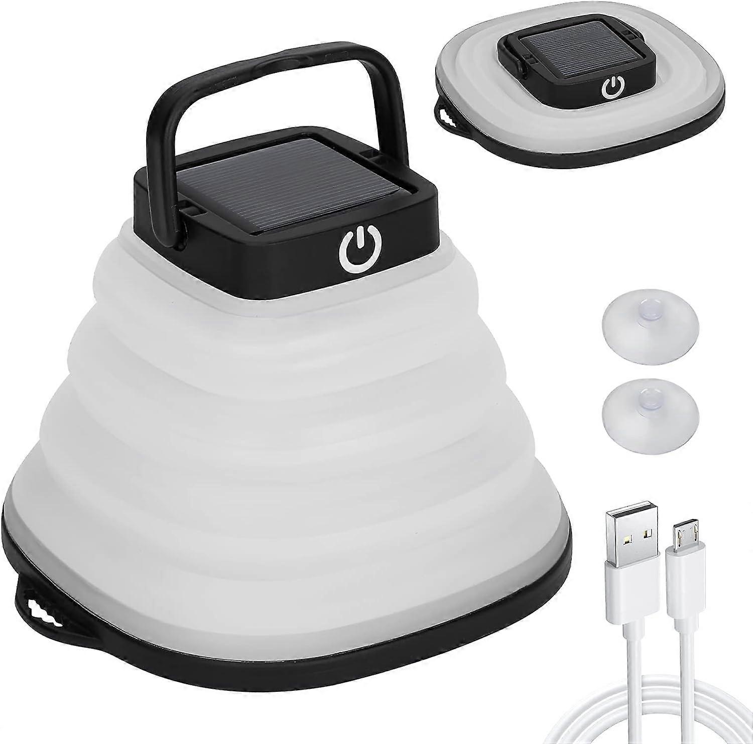 Camping Light Lantern, Solar Powered LED Lamp Foldable LED Lantern Camping Light 3 Dimming Modes Fla