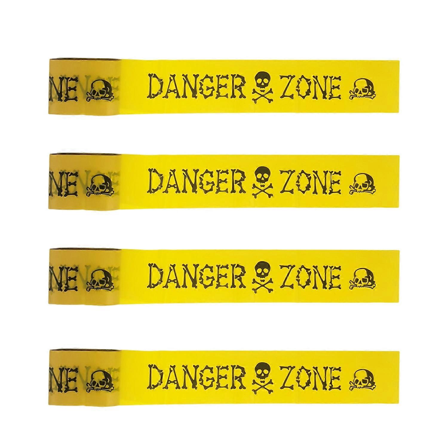 4 Pcs Halloween Caution Tape Bundle Spooky Warning Decoration Strip Halloween Themed Printed Tape