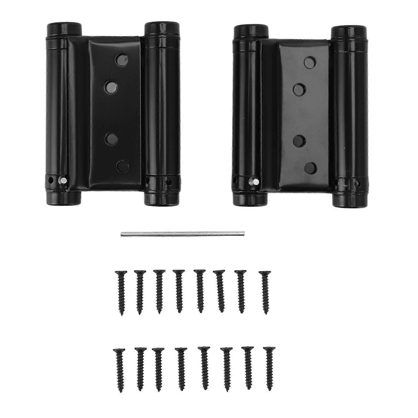 1 Pair Stainless Steel Double Action Spring Hinge Automatic Closing Fence Gate Spring Hinge Black Door Hinge