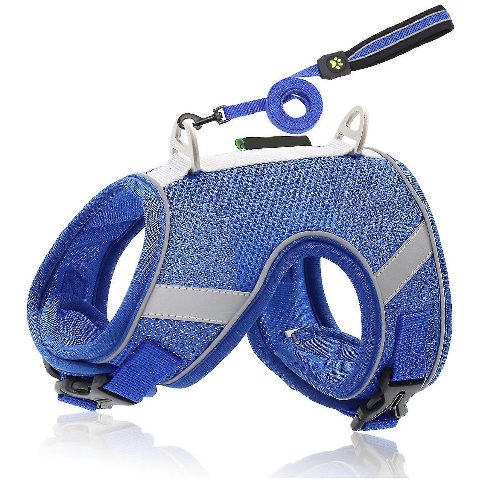 reflective dog harness with durable leash adjustable mesh pet chest strap