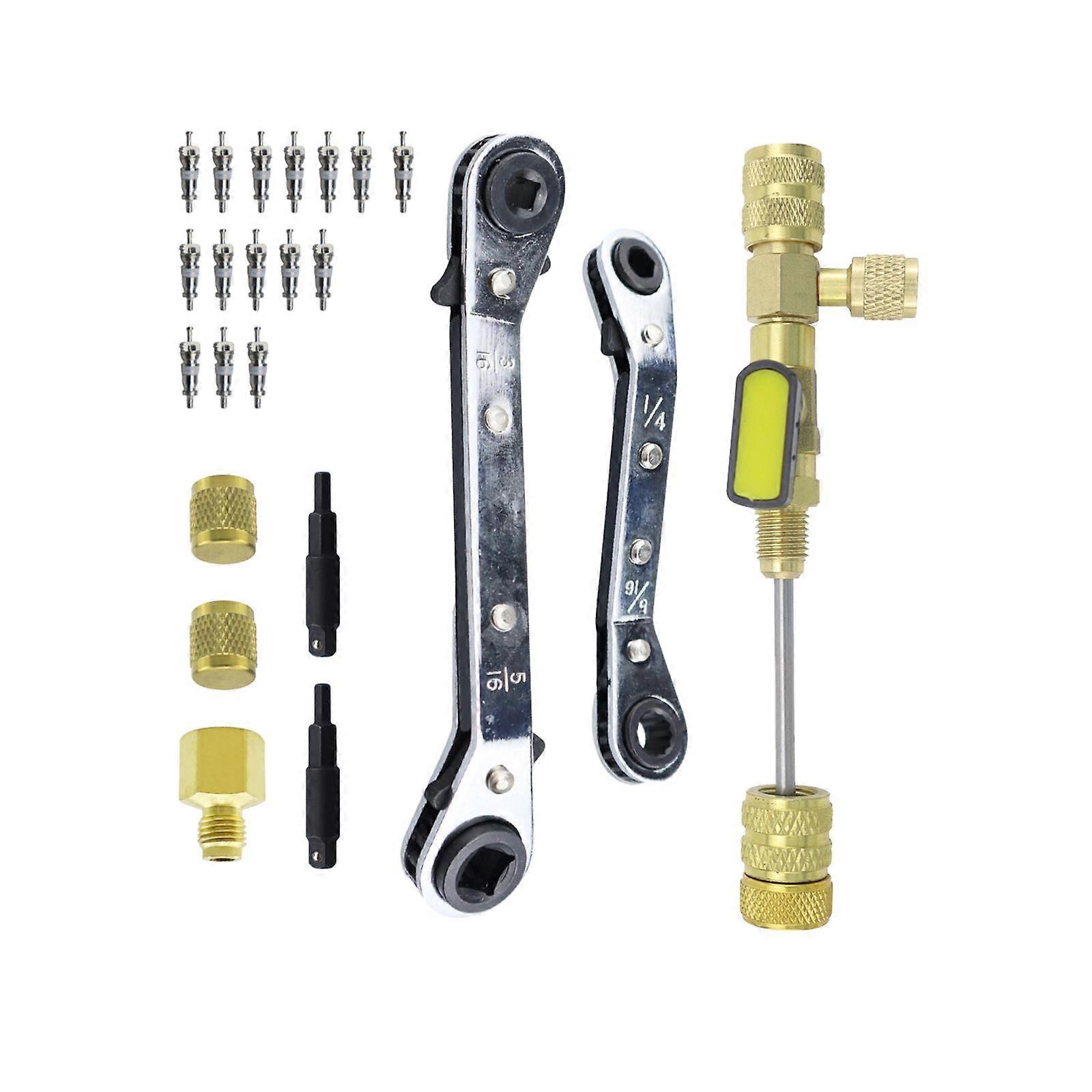 23x Air Conditioning Valve Core Removal Tool Repair Tools Service Wrench Set