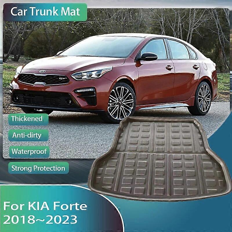 حصائر صندوق السيارة لكيا فورتي كيا K3 سيراتو BD 2018 ~ 2023 ماء التمهيد السجاد صندوق تخزين وسادة تخزين علبة البضائع الطين السيارات