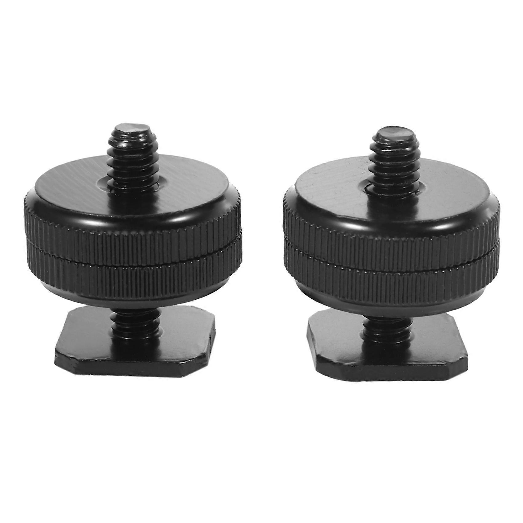 1/4 inch-20 Hot Shoe Mount Adapter Tripod Screw to Flash Hot Shoe for DSLR Camera (2 Packs)