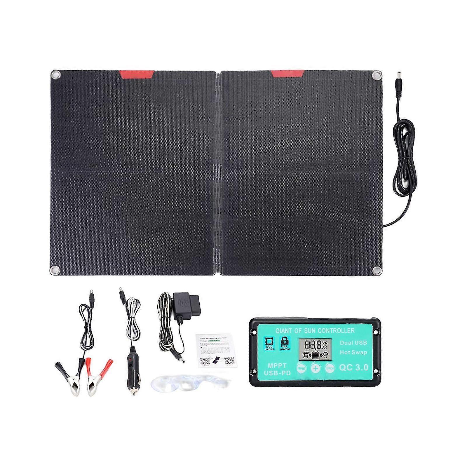 60w Solar Panel Kit Monocrystalline Silicon For Motorcycle Picnic Camera