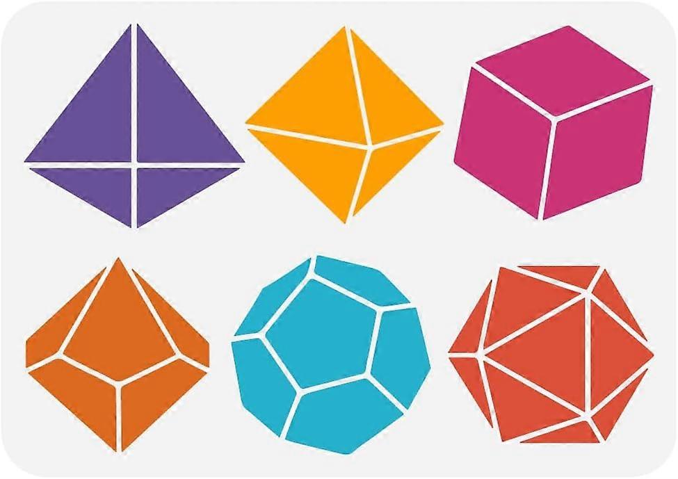 Polyhedral Dice Painting Stencil 8.3x11.7inch Reusable Polytope Drawing Template Plastic PET Dice Pattern Stencil for Painting Large Religion Theme Te