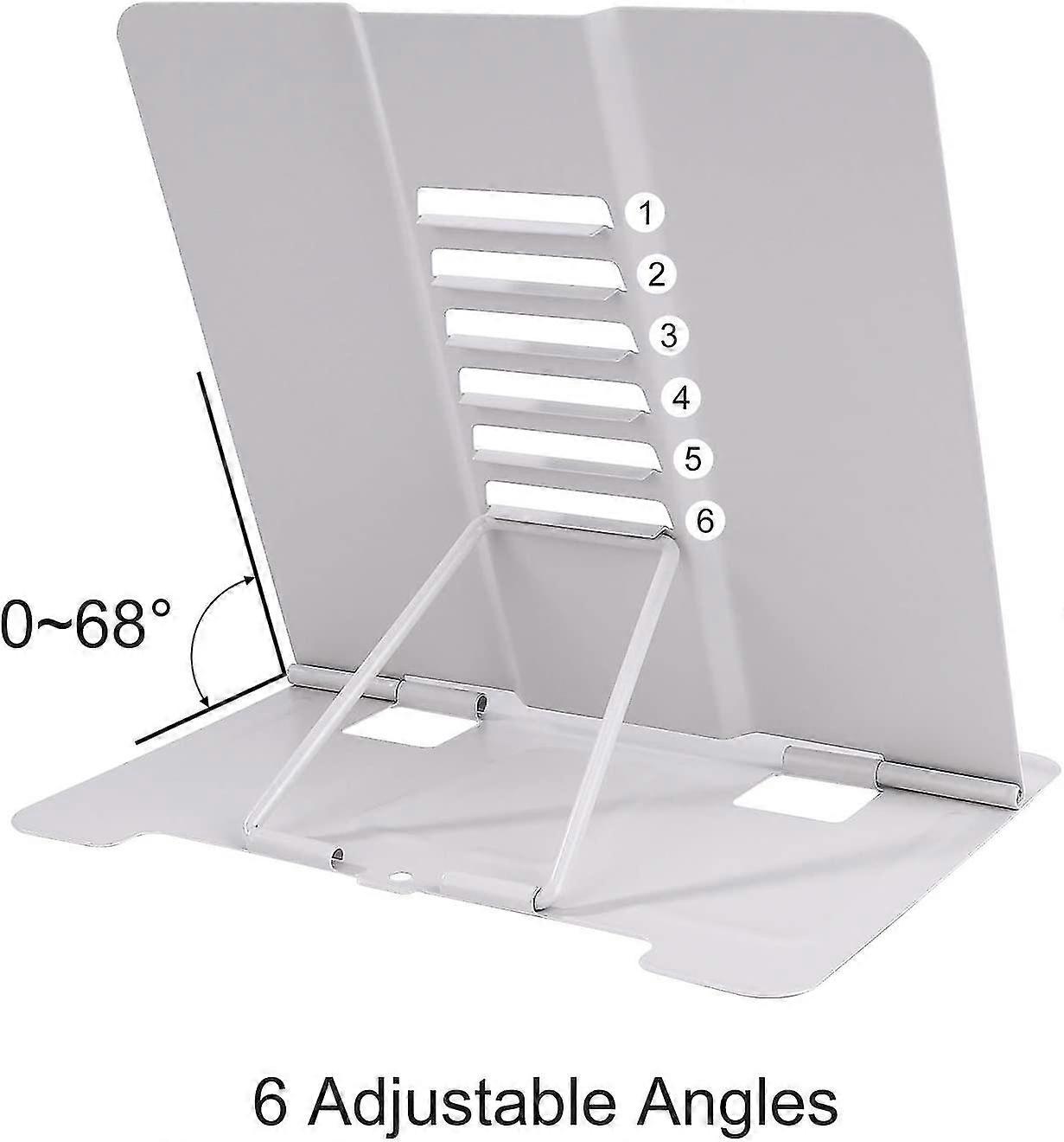 Metal Reading Rack, Recipe Rack, Bookshelf, 6 Tiers, Adjustable, Non ...