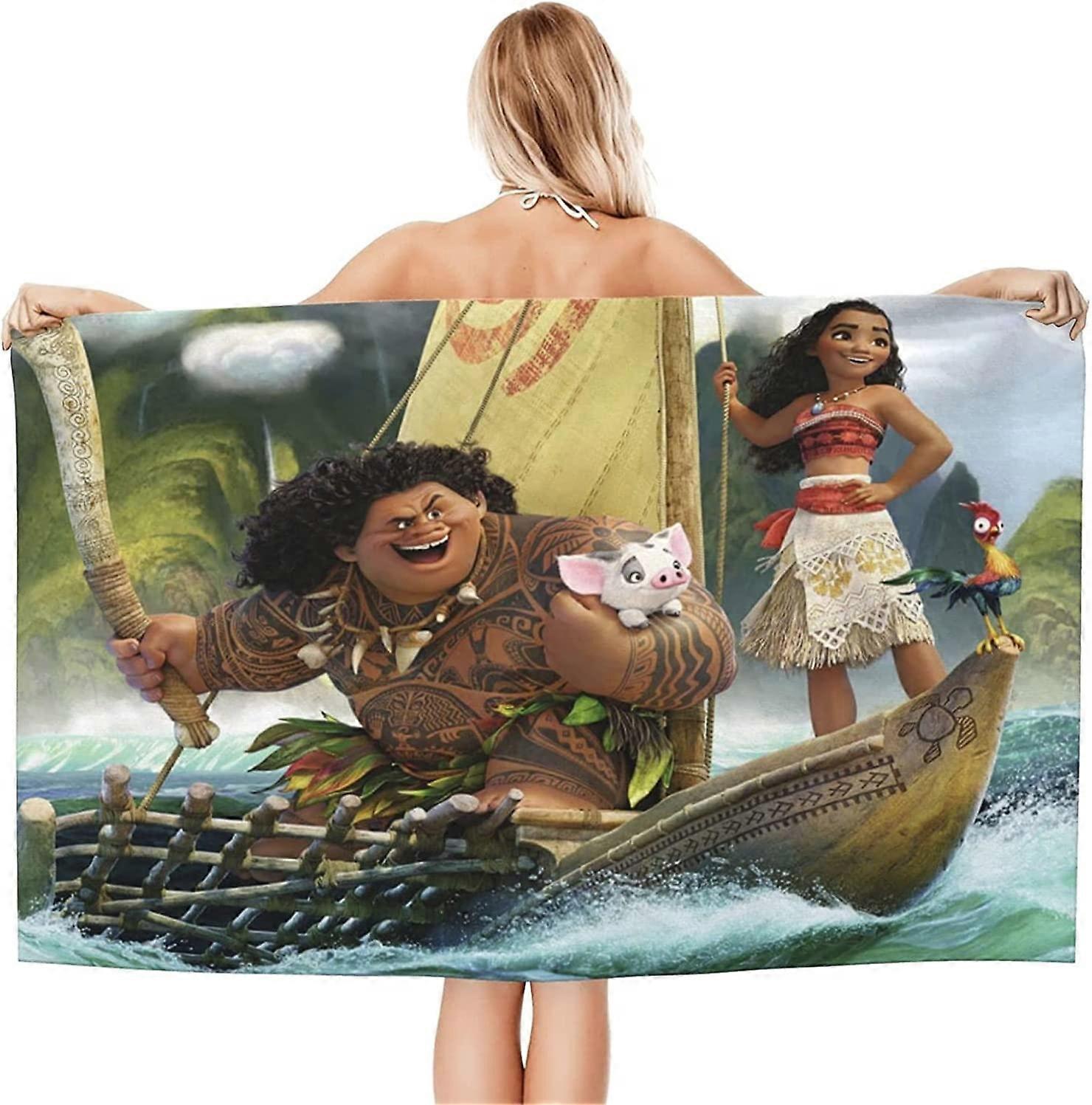 مناشف شاطئ موانا فائقة النعومة ، منشفة حمام أنيمي للأطفال ، منشفة كبيرة ماصة للجنسين ، شاطئ و S-SYS24779