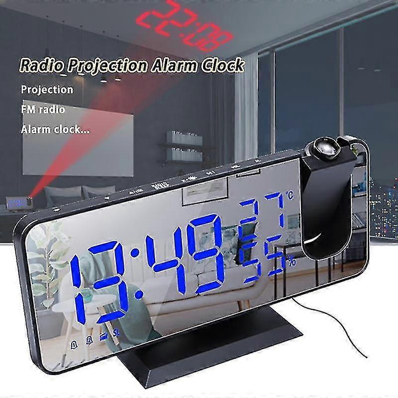 Multifunctional Led Electronic Clock Large Screen Display Projection Alarm Clock