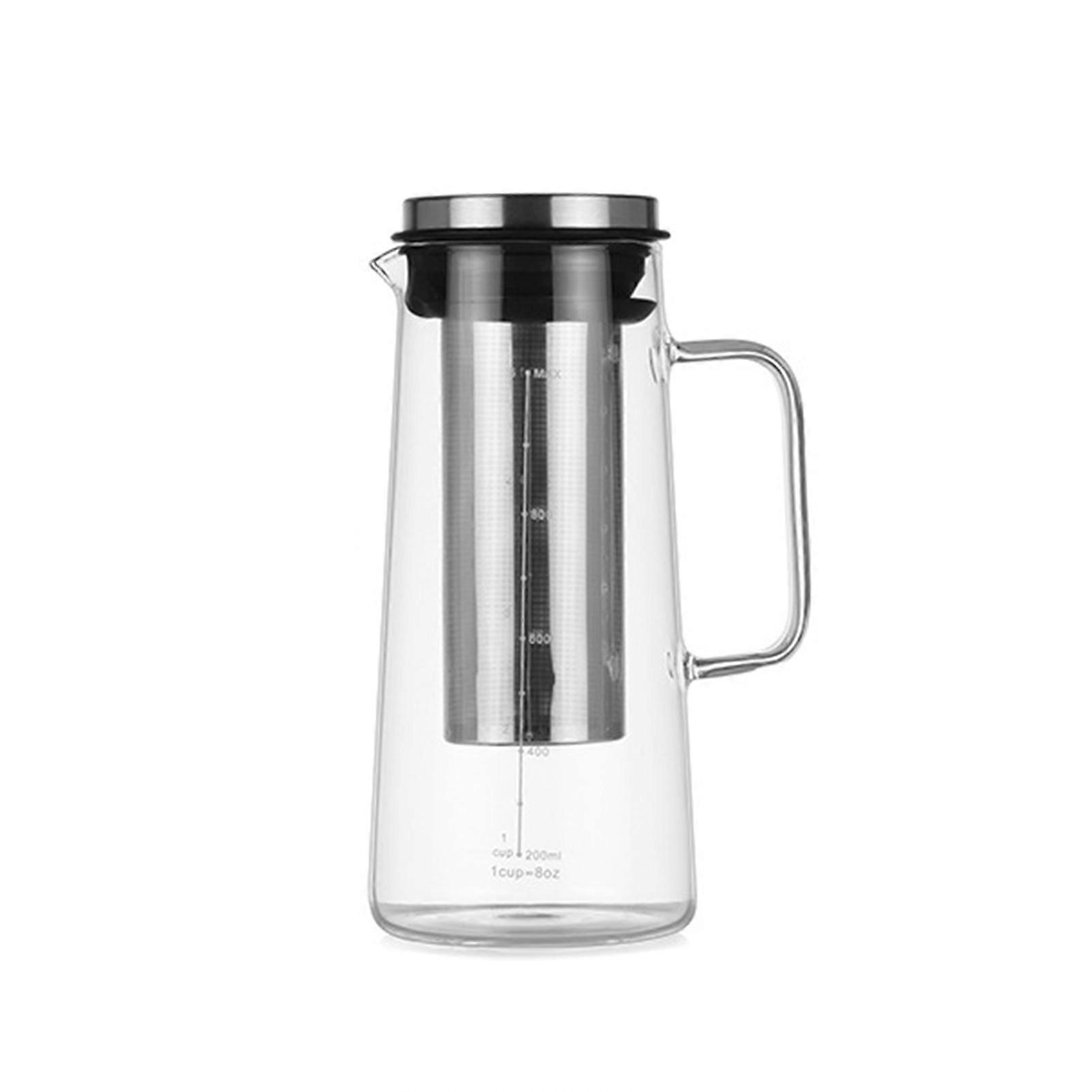 Glass Teapot Tea Kettle Borosilicate Cold Brew-Drip Coffee Pots with Removable Infuser for Bloomings Loose Leaf