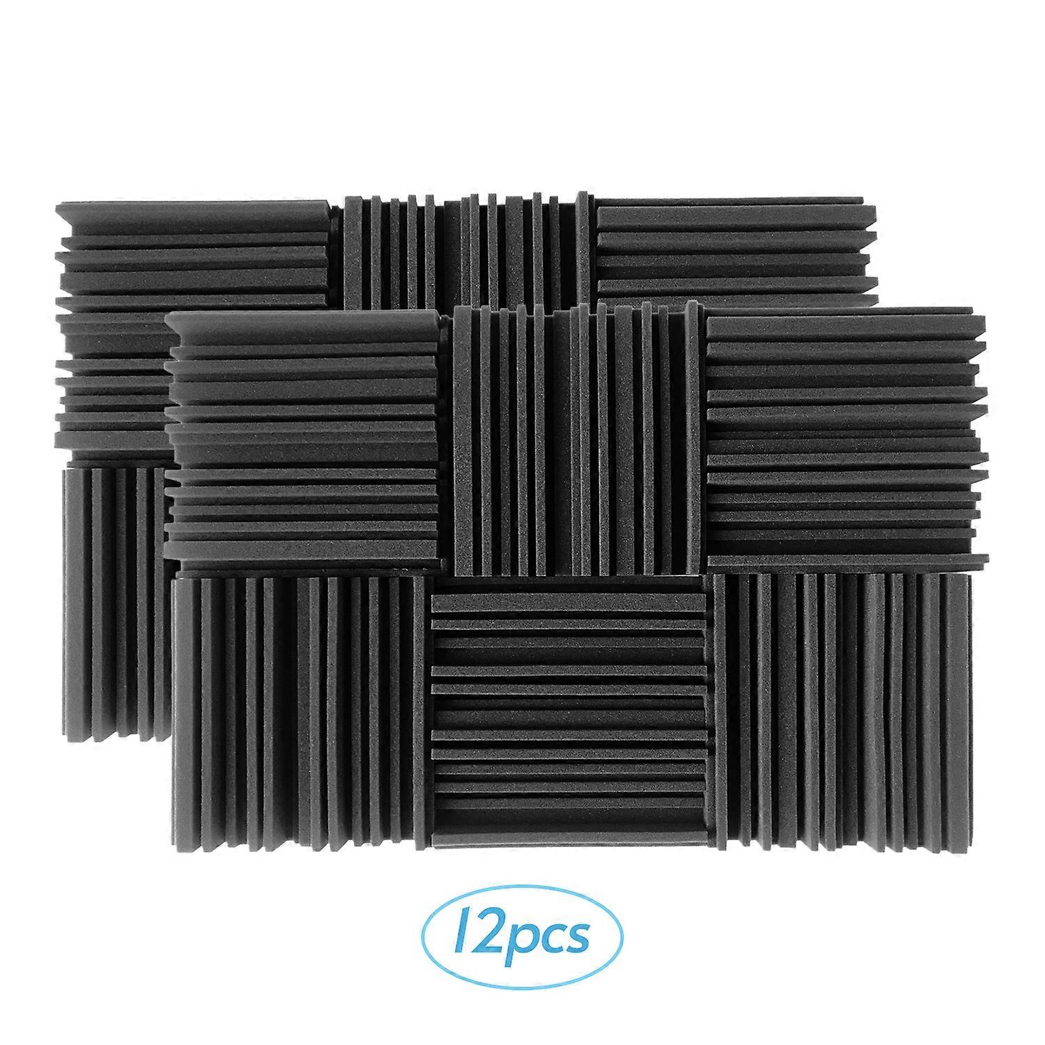 12pcs 10*10*2inch High Density Studio Sound Insulation Foam Fire Retardant for Studio KTV Broadcast Family Theater