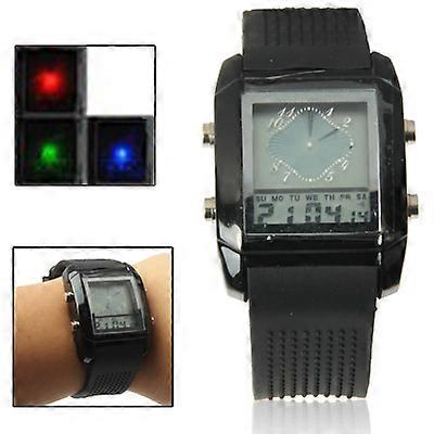 Dual LCD Display Colorful LED Digital Watch / Utility Chronograph Sport Watch