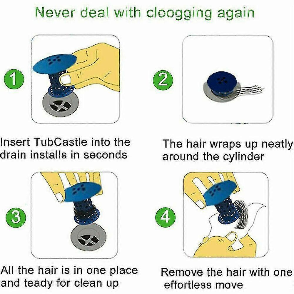Attrape-Cheveux Mural Douche – Collecteur Cheveux Silicone Anti-Bouchon Évacuation, Facile à Installer Et Nettoyer (Blanc)