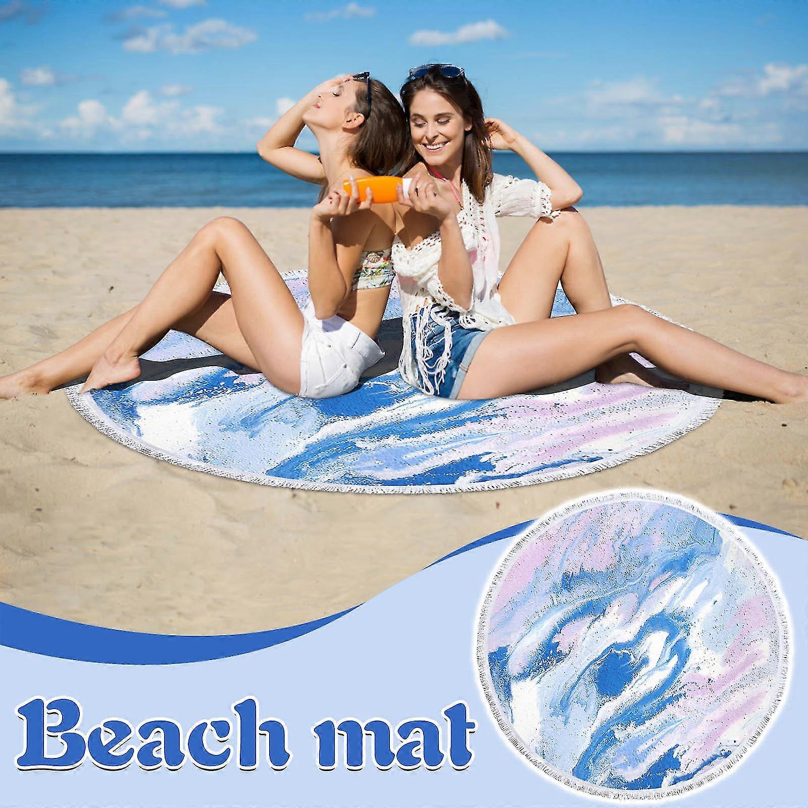 Round Printed Beach Towel Microfiber Shawl Beach Towel Beach Mat