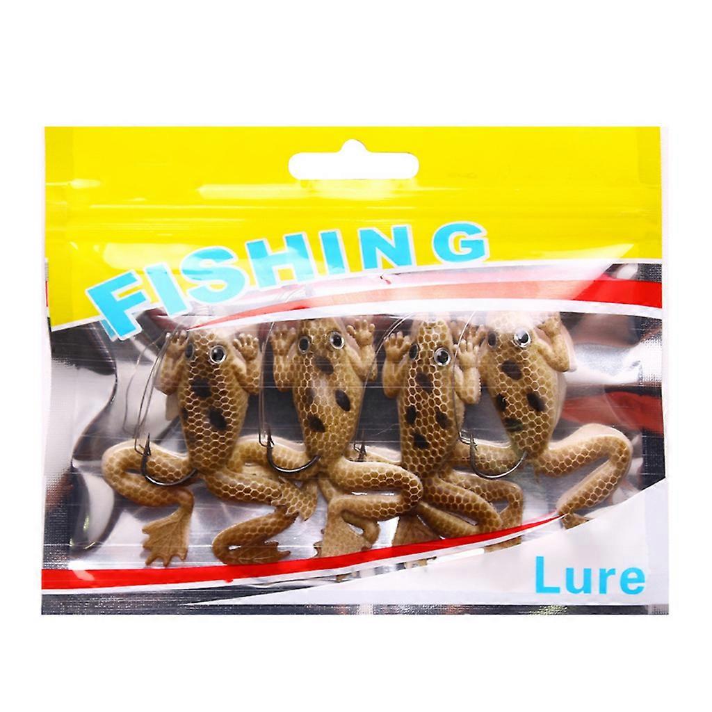 4x Fish Tackle Colorful Soft Bionic for Frog Fishing Lure Simulation Artificial